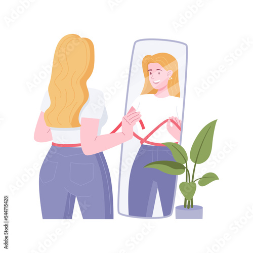 Diet results isolated cartoon vector illustrations.