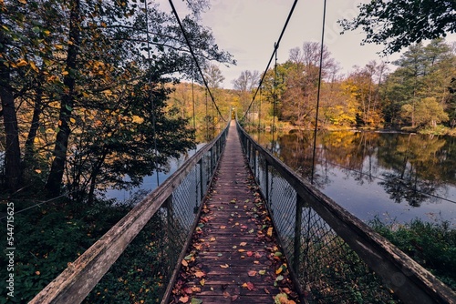 A footbridge over the Dyje river near Znojmo, Czech republic