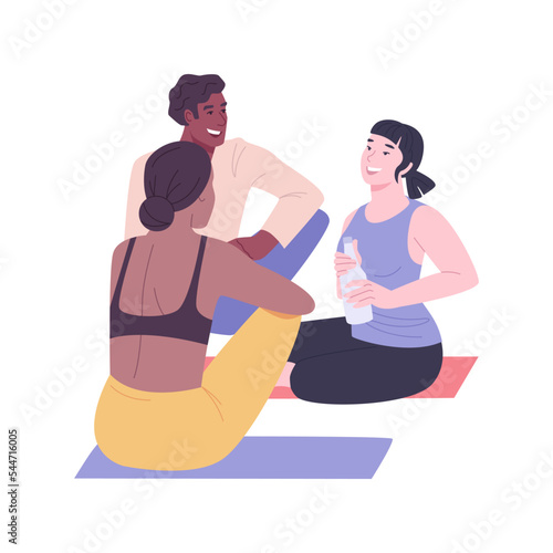 Feeling good after yoga isolated cartoon vector illustrations.