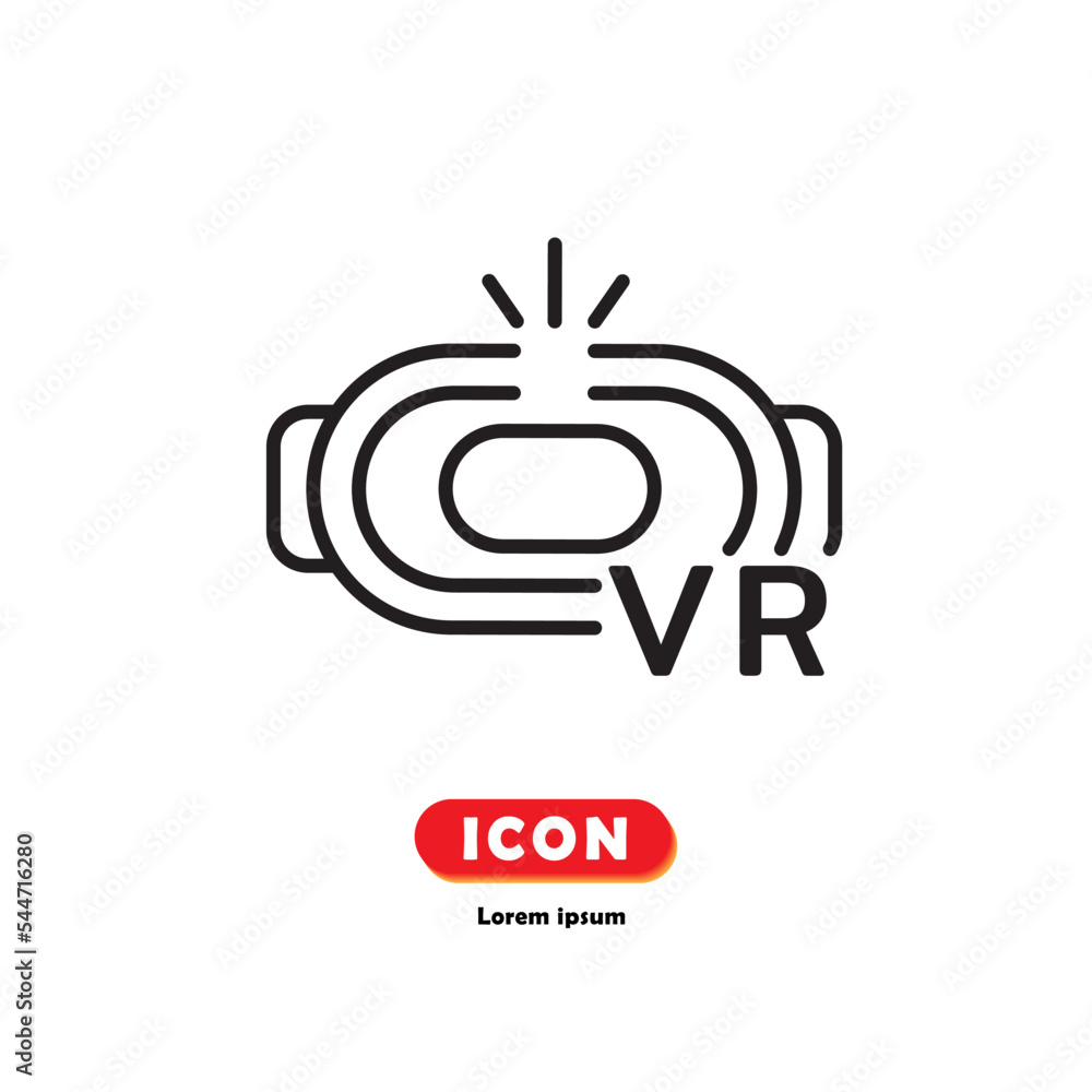 Virtual Reality, vr icon vector on white background. Virtual Reality, vr icon vector on white background.