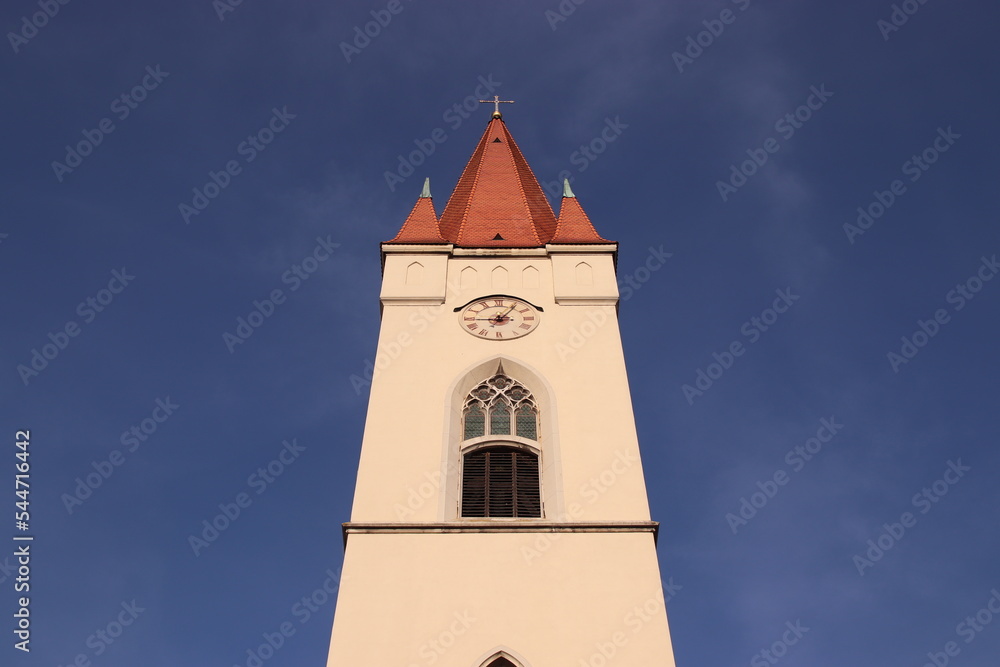 A tower of St. Nicholas Church at Znojmo, Czech republic