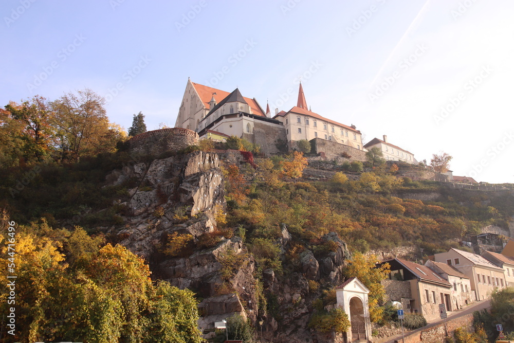 A view to the castle on the rock at Znojmo, Czech republic