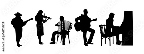 Silhouettes of musicians. Vector illustration