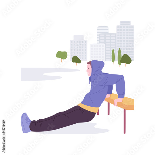 Street workout isolated cartoon vector illustrations.