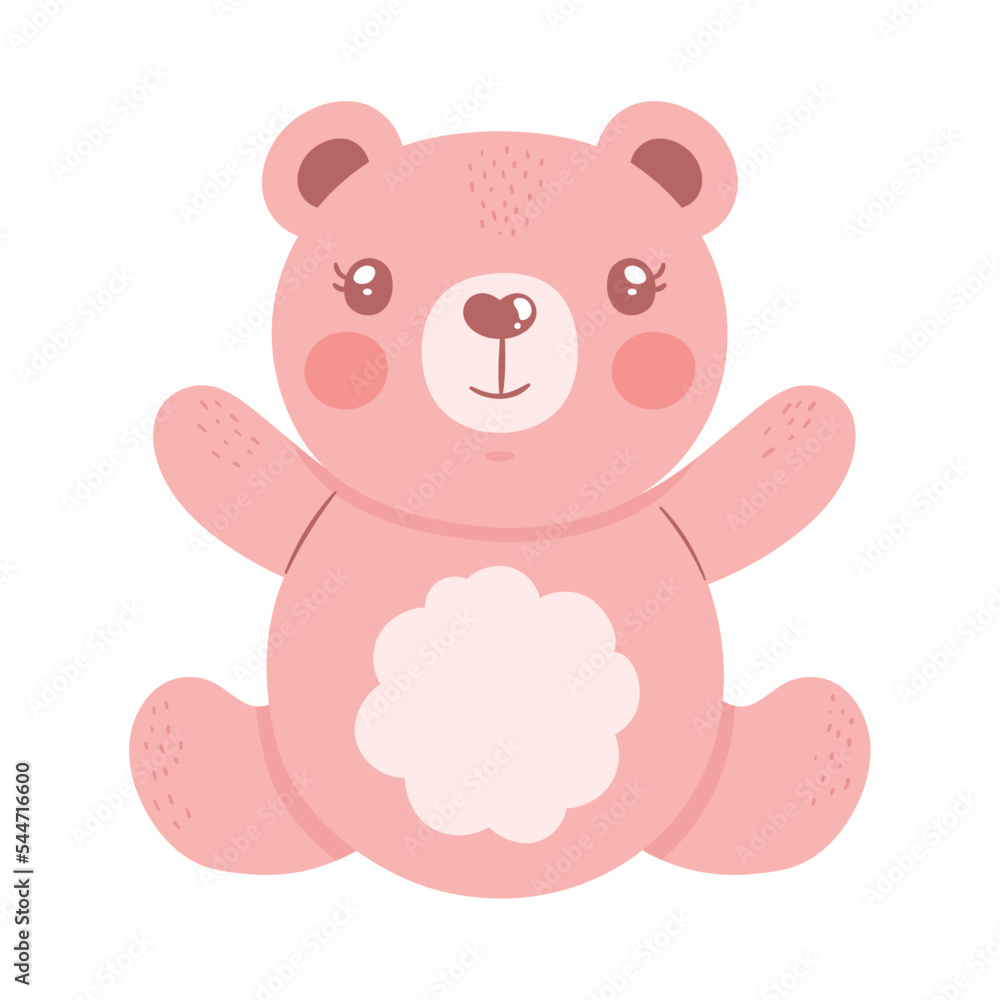 happy pink bear teddy