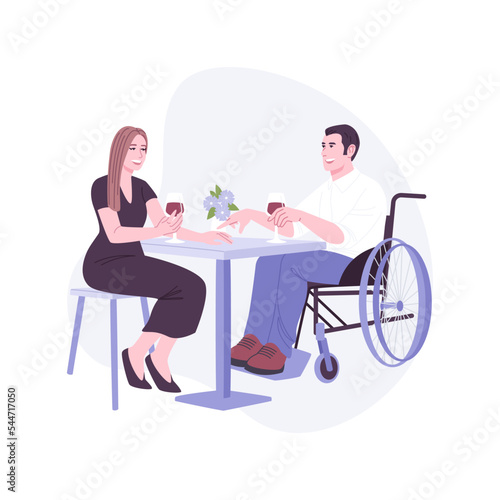 Barrier-free restaurant isolated cartoon vector illustrations.