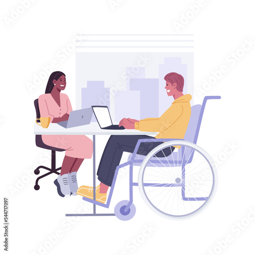 Barrier-free office isolated cartoon vector illustrations.