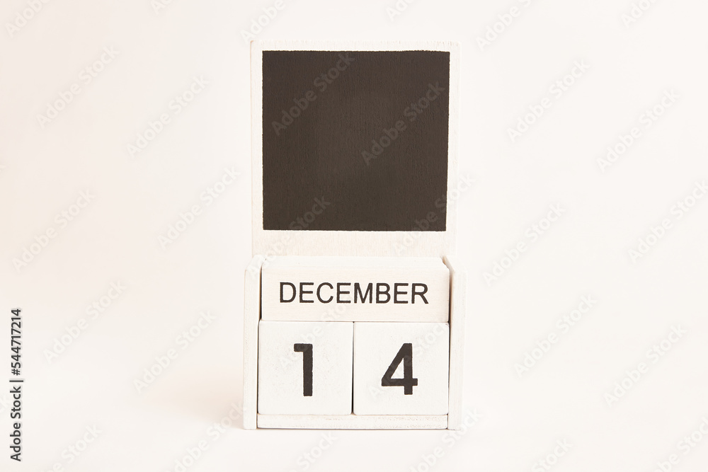 Calendar with the date December 14 and a place for designers. Illustration for an event of a certain date. Calendar with the date December 14 and a place for designers. Illustration for an event of a certain date.