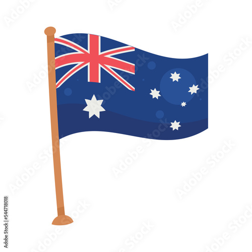 australian flag in pole