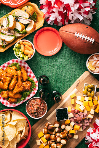 Sports: Footballl Tailgate Party With Copyspace In Center