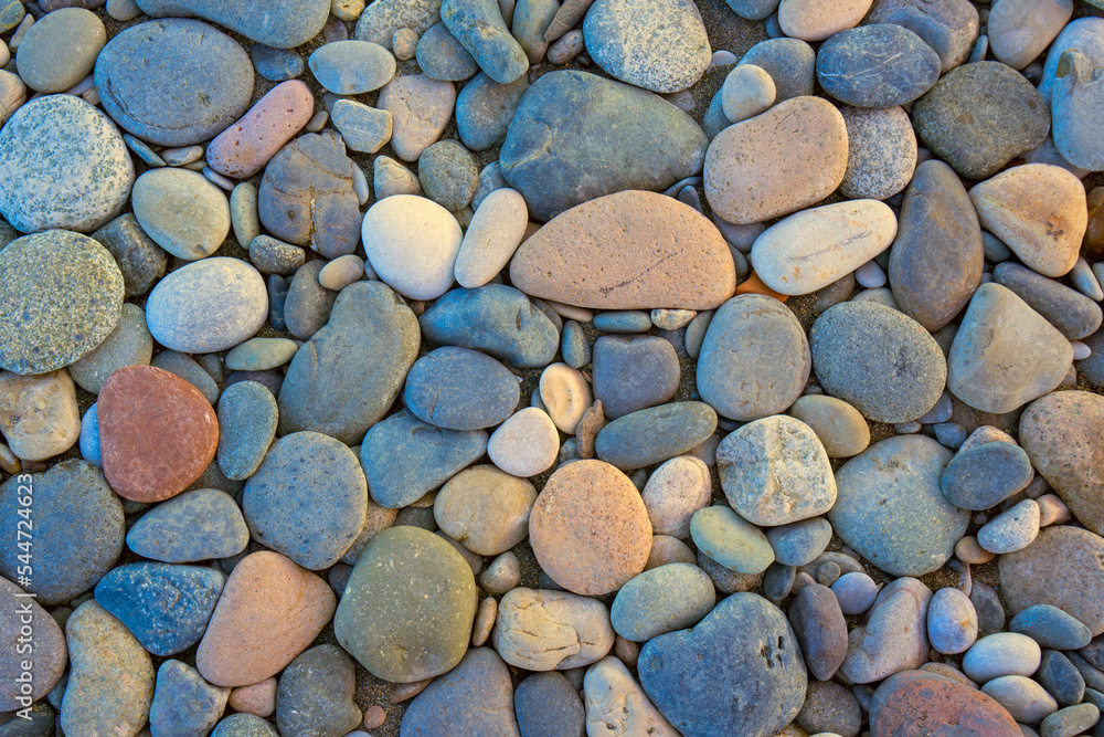 Close up of rounded and polished beach rocks Close up of rounded and polished beach rocks