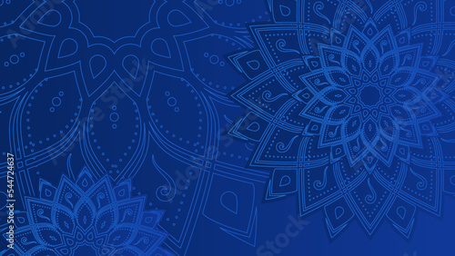 Modern elegant luxury blue mandala pattern background