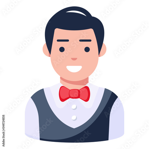 A bartender avatar flat vector design 