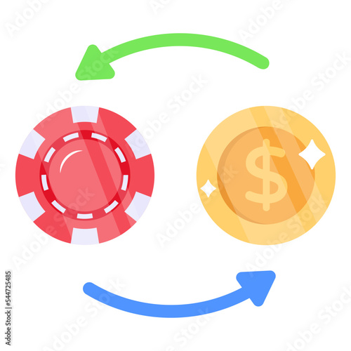 A gambling chip flat design 