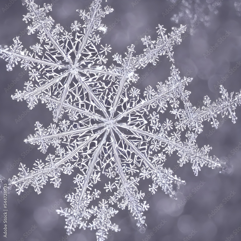 A delicate snowflake crystal is caught in closeup, its six-fold symmetry on full display. The facets of the ice catch and reflect the light, throwing off a brilliant sparkling effect. A delicate snowflake crystal is caught in closeup, its six-fold symmetry on full display. The facets of the ice catch and reflect the light, throwing off a brilliant sparkling effect.