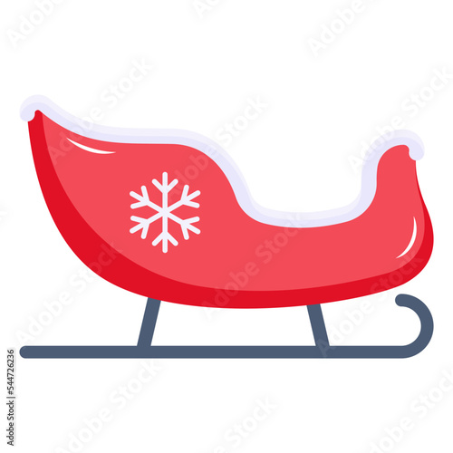 Flat vector design of sled