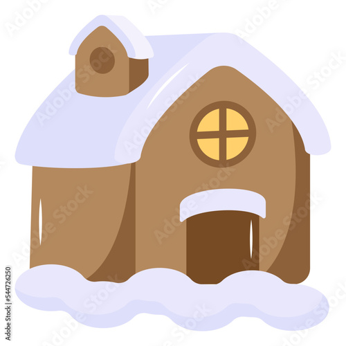 A captivating flat icon of snow home 