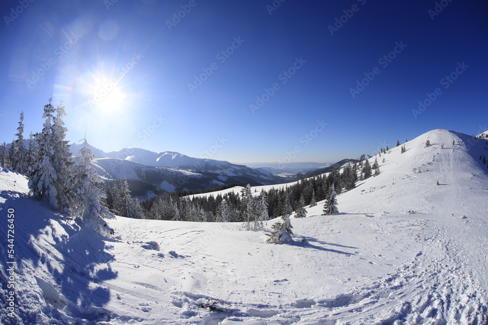 Tatry Zachodnie, West Tatra mountains in winter - obrazy, fototapety, plakaty 