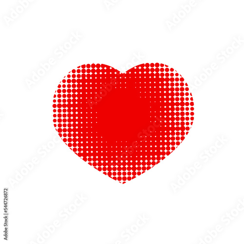 PNG red heart with halftone effect. photo