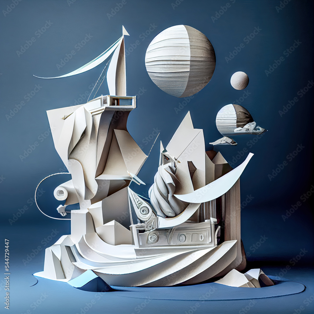 Scherenschnitt Papercut Papercraft Papierkunst Papiermotive 3D AI Digital Digital Art Motive aus Papier Rendering Background Backdrop