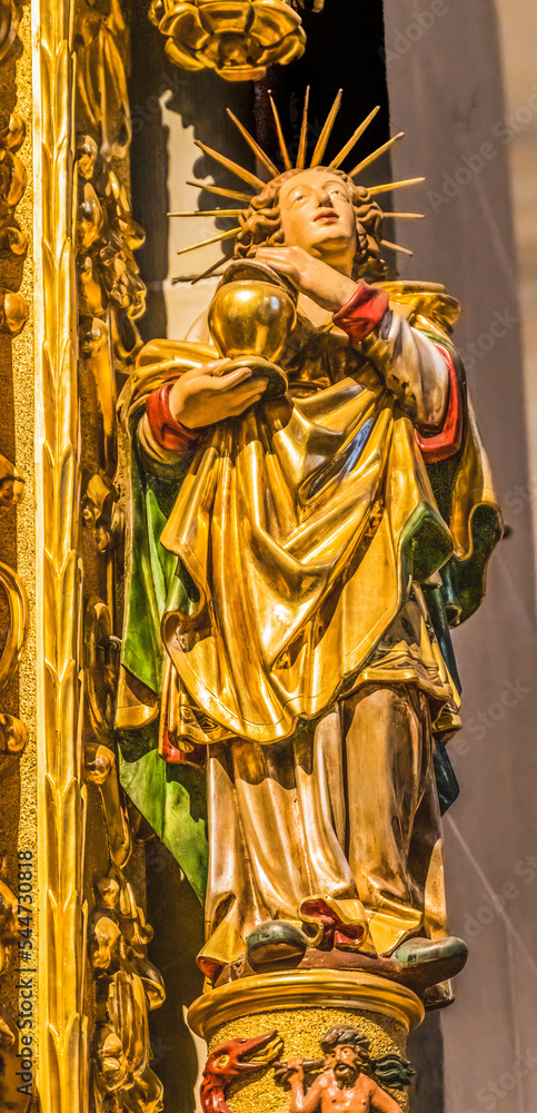 Obraz premium Angel Statue Saint Leodegar Church Basilica Altar Lucerne Switzerland