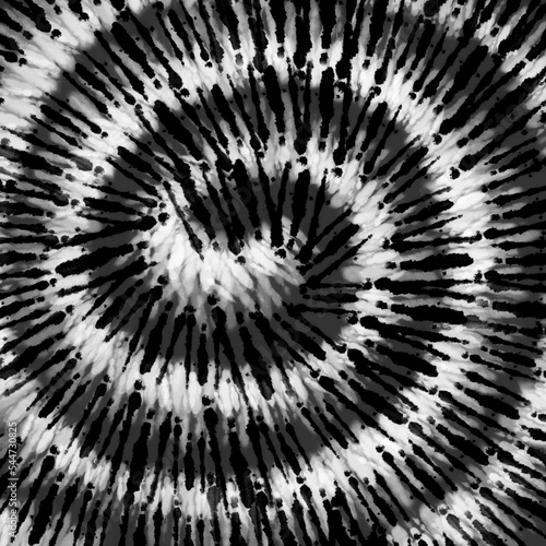 Black and White Tie Dye Spiral 