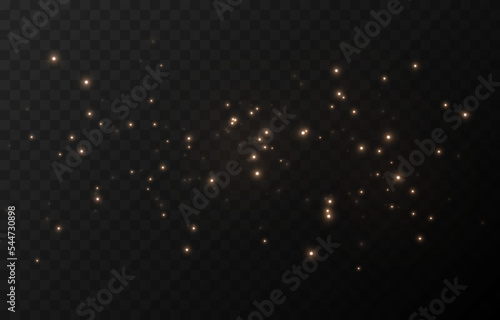 Vector magic dust. Gold dust png. Magic glow, light effect. Christmas background.