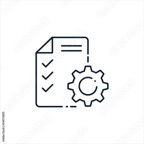 The concept of compliance with technical specifications. Vector icon isolated on white background.