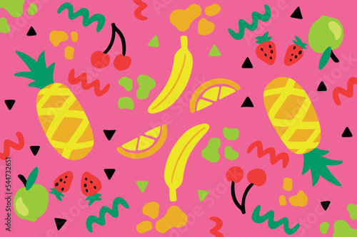Summer Fruit Pattern Background