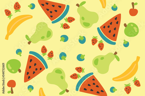 Tropical Fruit Pattern Background