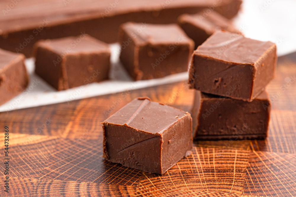 Milk Chocolate Fudge in 1 Inch Cubes Milk Chocolate Fudge in 1 Inch Cubes