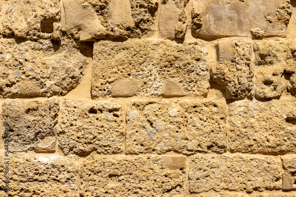 Yellow stone wall, natural material series