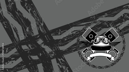 biker helmet crest insignia tattoo illustration background in vector format