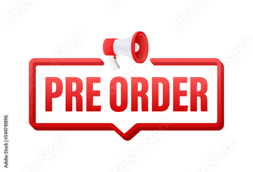 Pre order label. banner icon. Vector stock illustration.