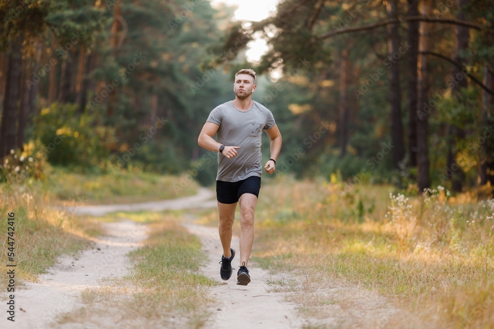 Man jogging at forest
