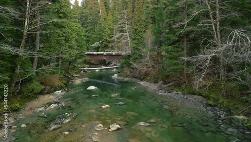 Passing under a logging road bridge in northwestern BC