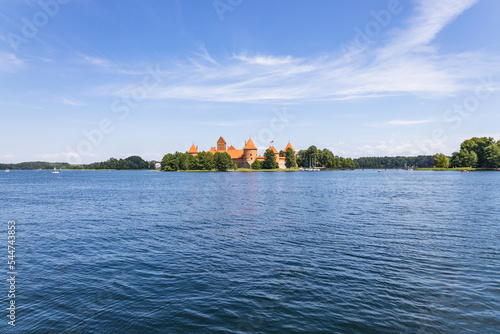 Trakai Island Castle. Green islands in lake of Galve in Trakai