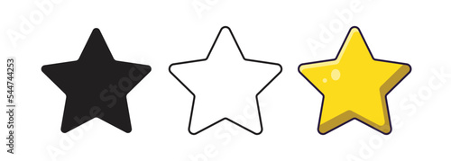 Star shape. Flat colors style simple icon design