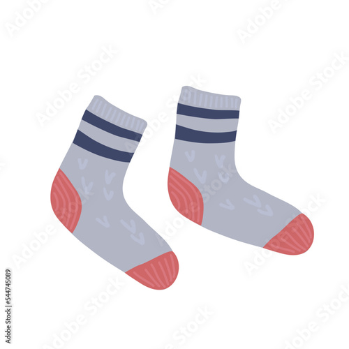 Hand drawn socks on a white background.