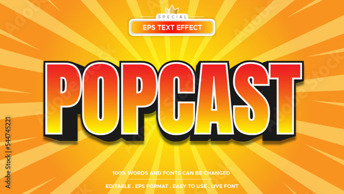 Podcast text effect editable smart object