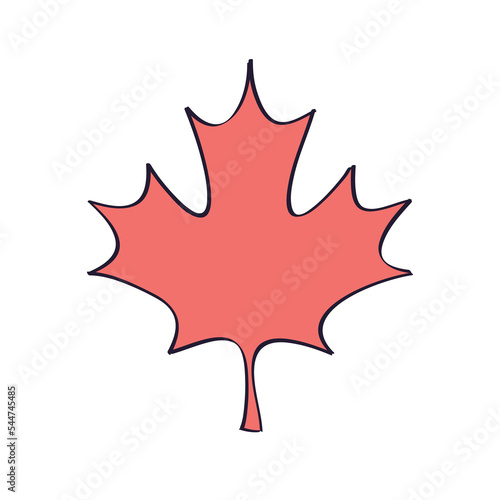 Red Canadian autumn maple leaf icon isolated vector illustration