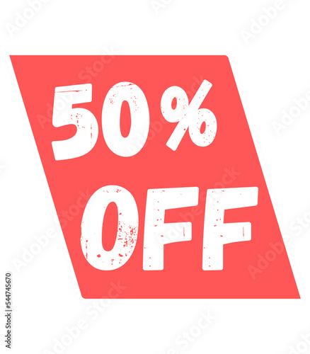 50% off red vector fifty percent marketing advertising discount