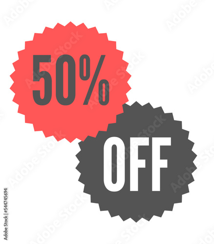 50% off red vector fifty percent marketing advertising discount