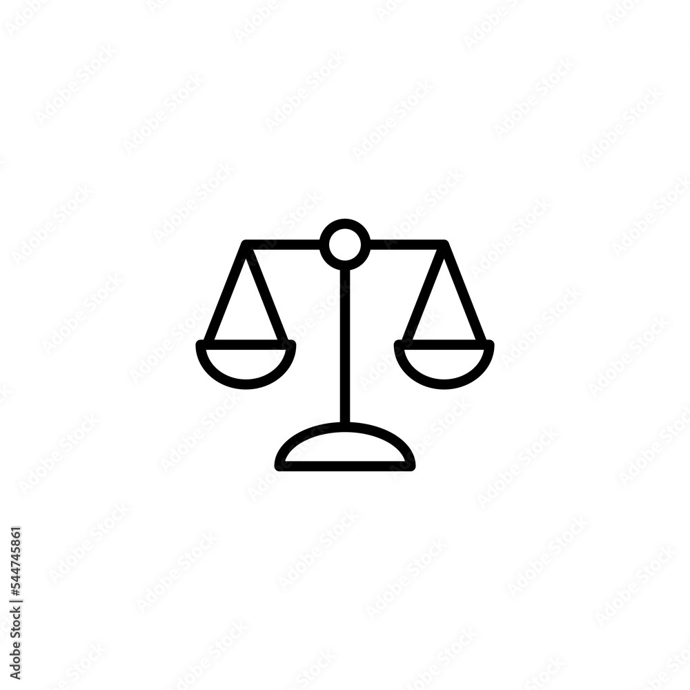 Scales icon vector illustration. Law scale icon. Justice sign and symbol Scales icon vector illustration. Law scale icon. Justice sign and symbol