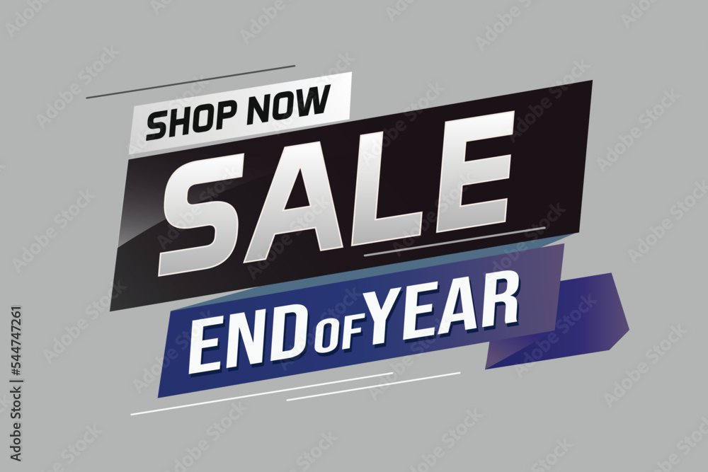 End of year Sale word concept vector illustration with lines and 3d style, landing page, template, ui, web, mobile app, poster, banner, flyer, background, gift card, coupon, label, wallpaper 