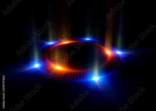 Glow swirl light effect. Circular lens flare. Abstract rotational lines. Power energy element. Luminous sci-fi. Shining neon lights. Magic arena. Swirl trail effect. Glint scene. Dynamic ellipse.
