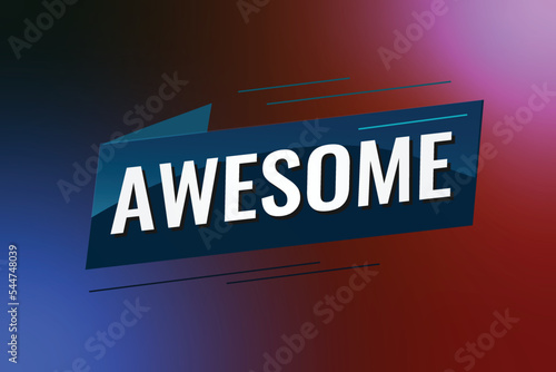 awesome word concept vector illustration with lines 3d style for social media landing page, template, ui, web, mobile app, poster, banner, flyer, background, gift card, coupon, label, wallpaper