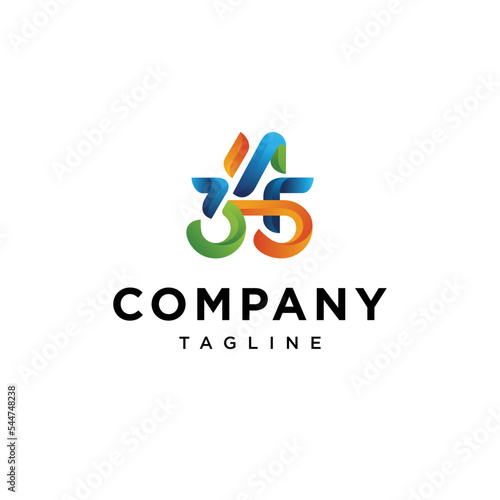 Three Hundred and Forty Five anniversary logo vector icon template