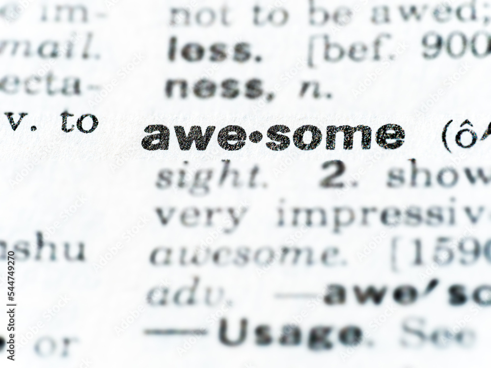 definition of awesome highlighted in dictionary definition of awesome highlighted in dictionary