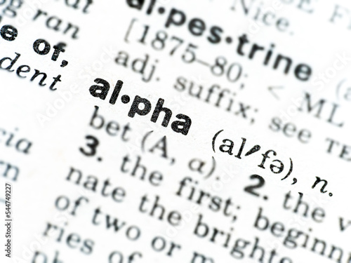 definition of the word alpha in dictionary